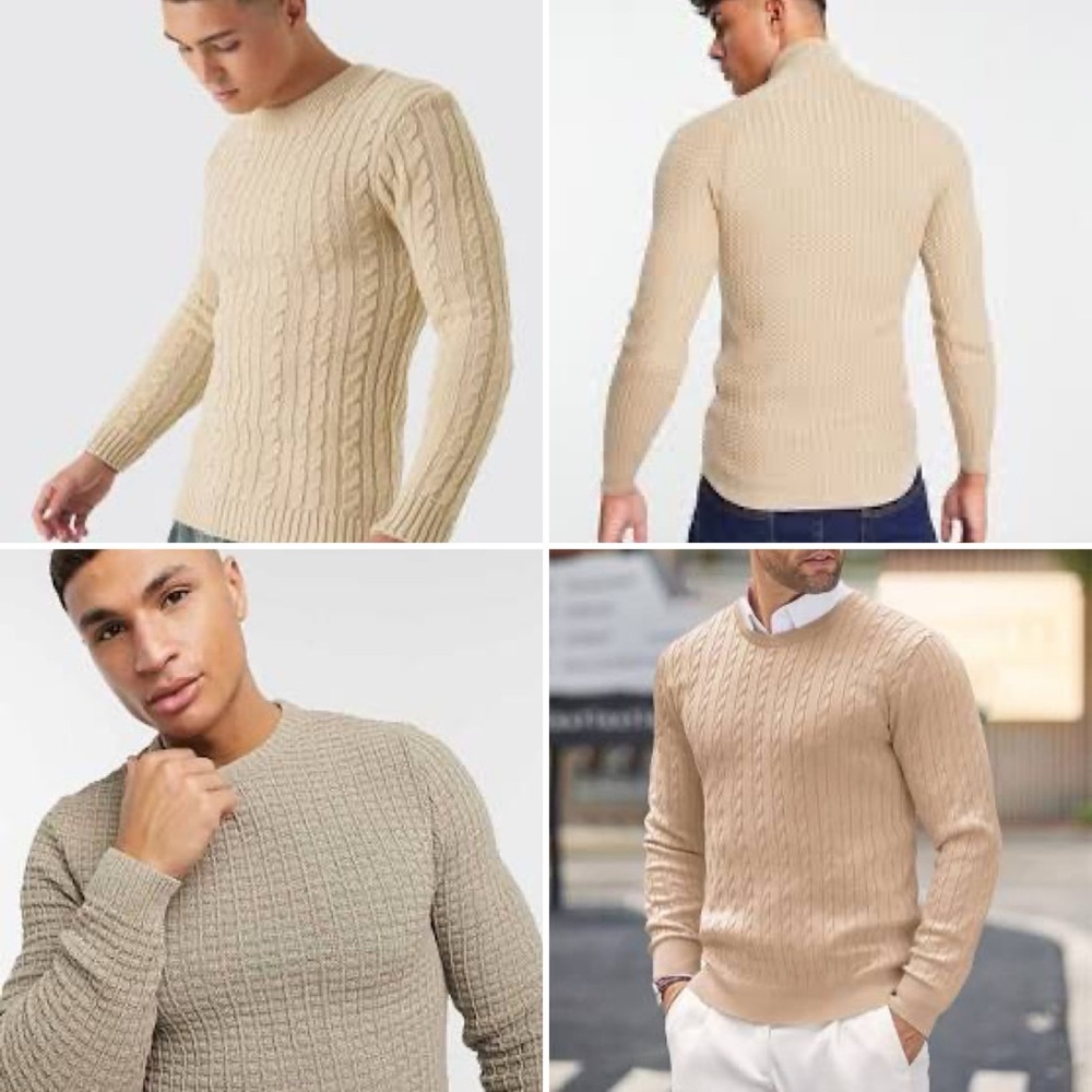 ASOS Design Cable & Rib Knit Muscle Fit Sweater - Picture 10 of 10